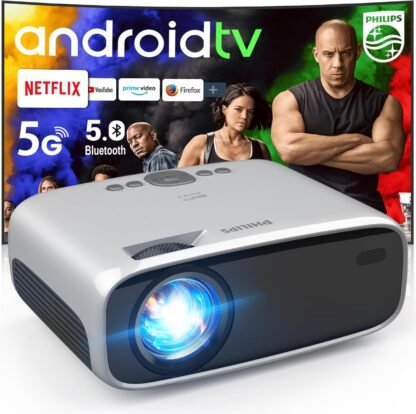 Video Projecteur TV Android PHILIPS Neopix Prime 2 Google TV avec des applications et WiFi 5G Bluetooth Netflix