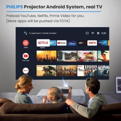 Video Projecteur TV Android PHILIPS Neopix Prime 2 Google TV avec des applications et WiFi 5G Bluetooth Netflix
