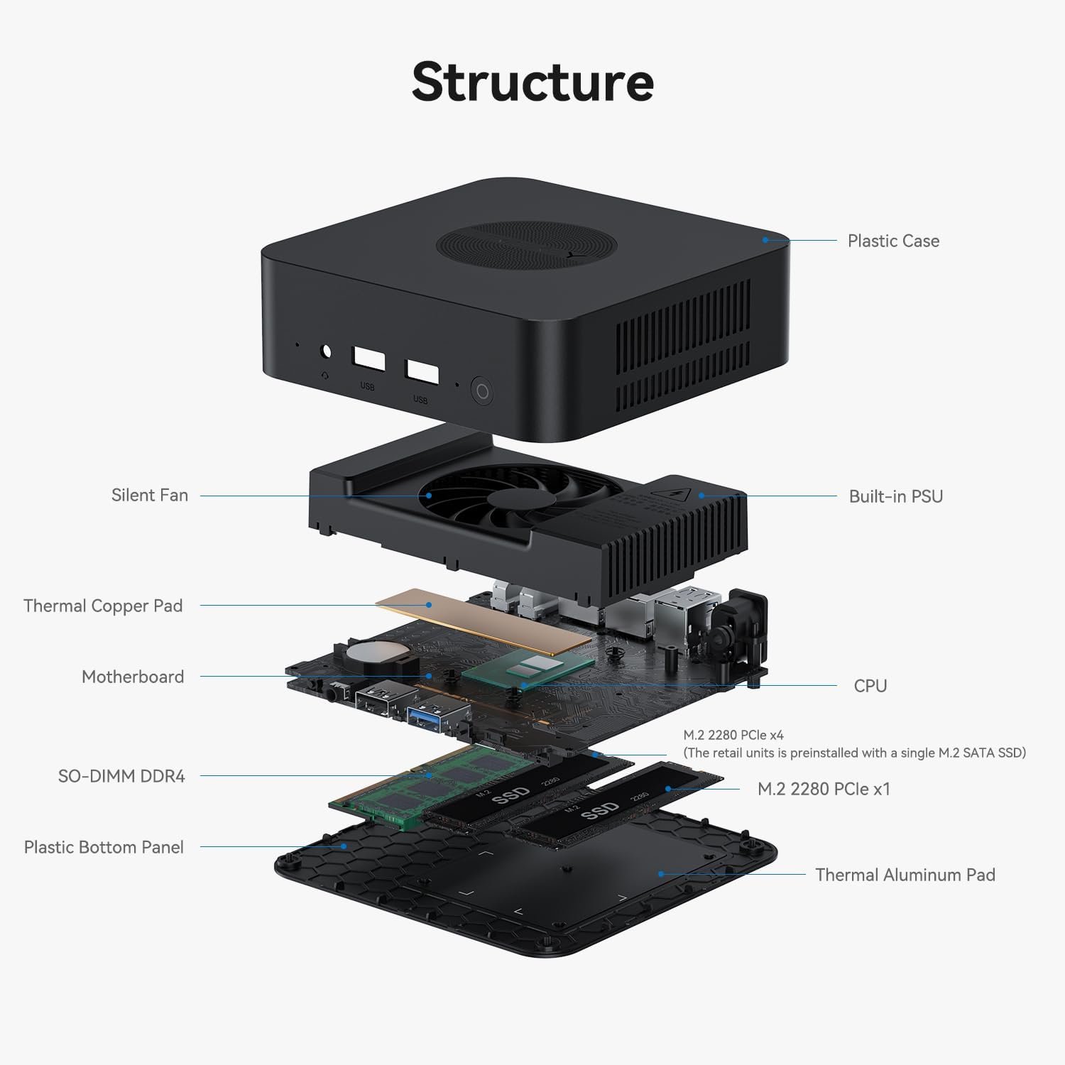 Mini PC 16Go 500Go Intel Alder Lake N95 Mini PC